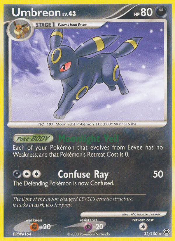 Carta Umbreon 32/100 de Majestic Dawn