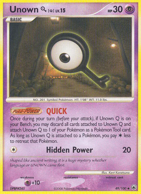 Carta Unown Q 49/100 de Majestic Dawn