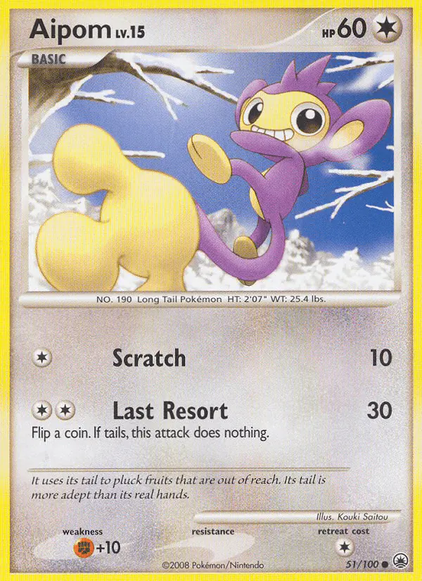 Carta Aipom 51/100 de Majestic Dawn