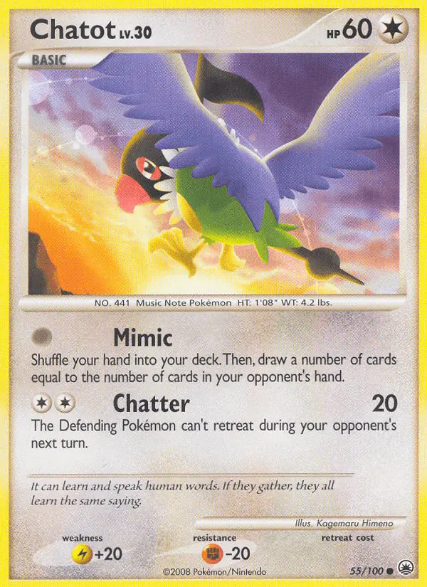 Carta Chatot 55/100 de Majestic Dawn