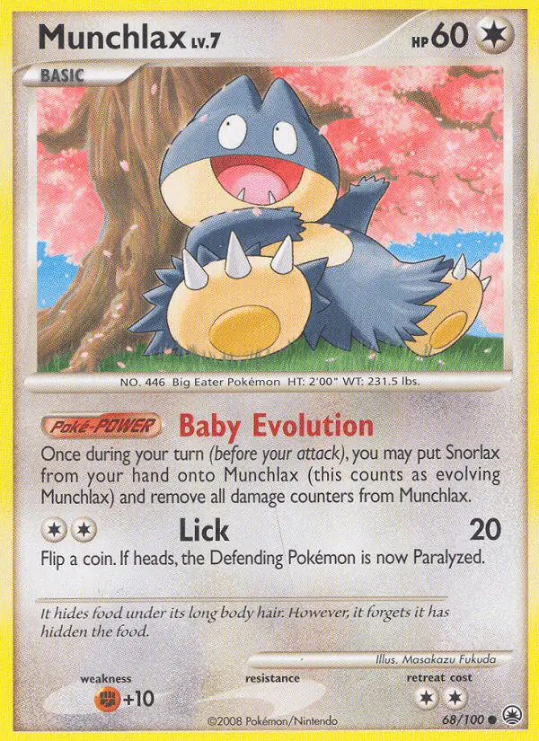 Carta Munchlax 68/100 de Majestic Dawn