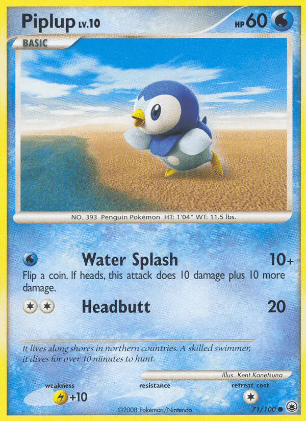 Carta Piplup 71/100 de Majestic Dawn