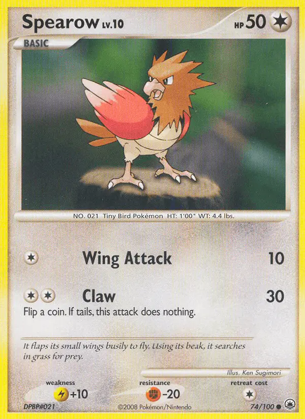 Carta Spearow 74/100 de Majestic Dawn