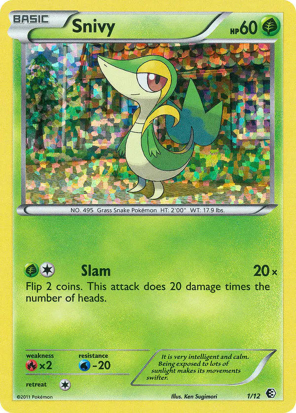 Carta Snivy 1/12 de McDonald's Collection 2011