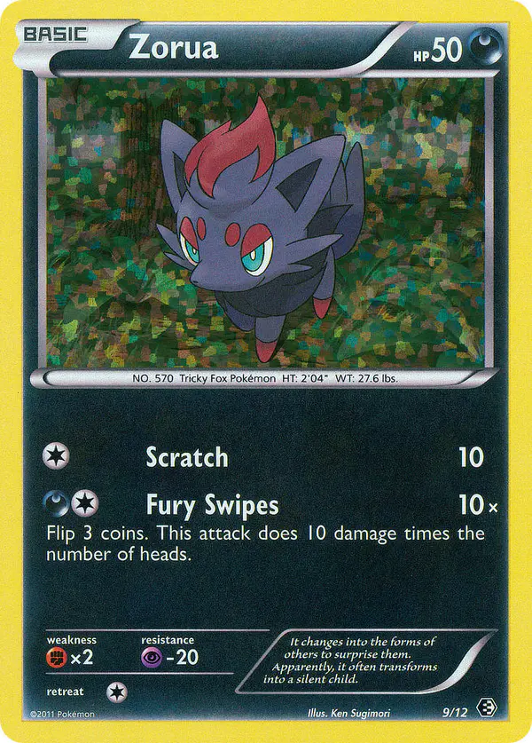 Carta Zorua 9/12 de McDonald's Collection 2011