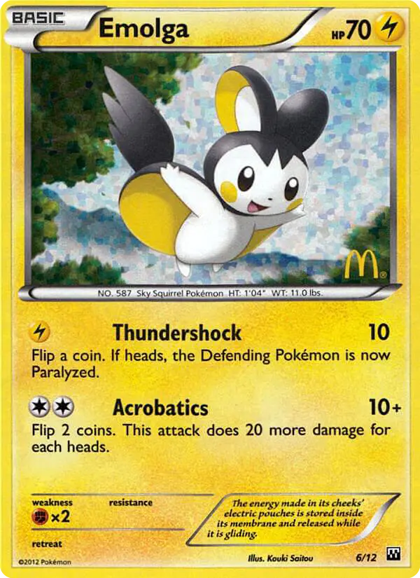 Carta Emolga 6/12 de McDonald's Collection 2012