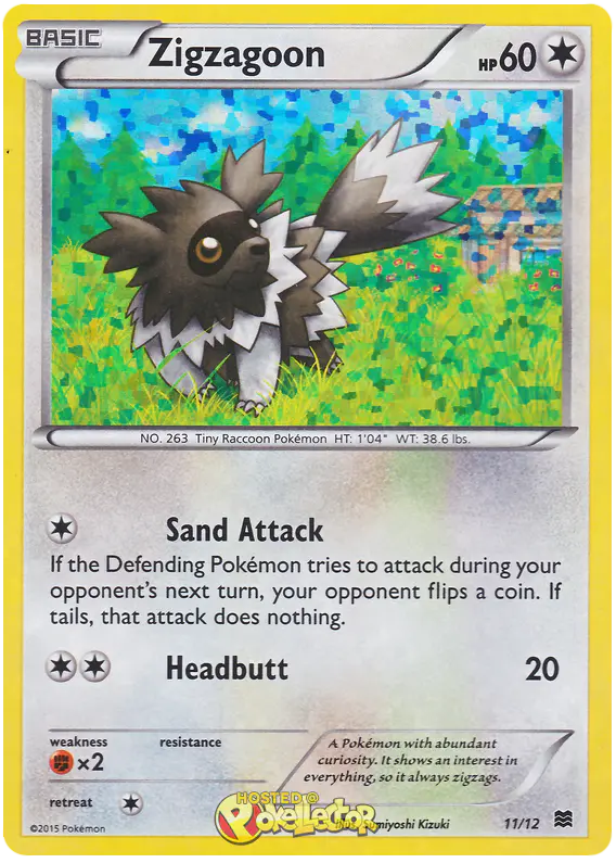 Carta Zigzagoon 11/12 de McDonald's Collection 2015