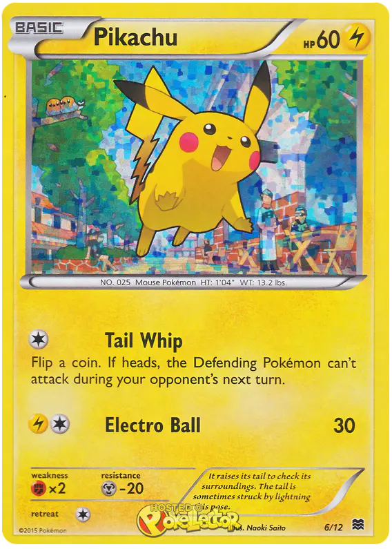 Carta Pikachu 6/12 de McDonald's Collection 2015