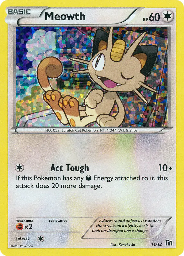 Carta Meowth 11/12 de McDonald's Collection 2016