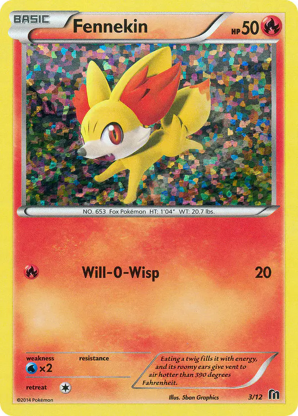 Carta Fennekin 3/12 de McDonald's Collection 2016