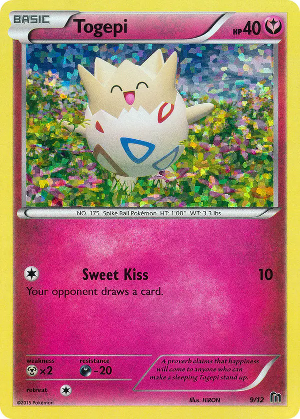 Carta Togepi 9/12 de McDonald's Collection 2016