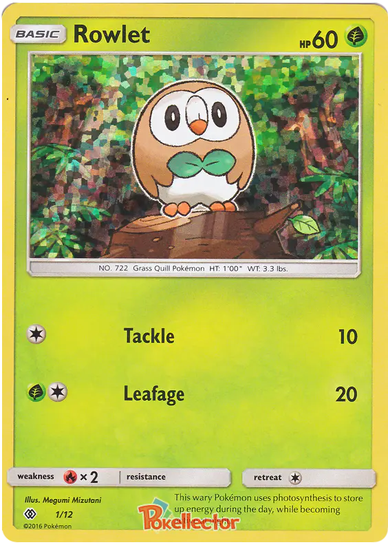 Carta Rowlet 1/12 de McDonald's Collection 2017