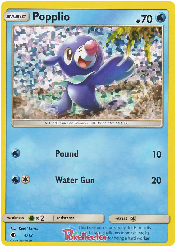Carta Popplio 4/12 de McDonald's Collection 2017