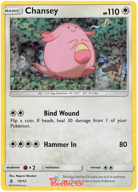 Carta Chansey 10/12 de McDonald's Collection 2018
