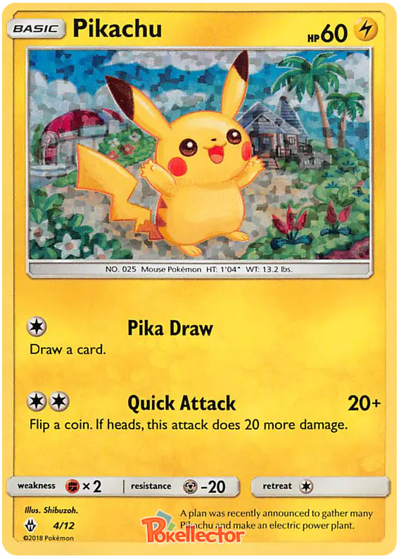 Carta Pikachu 4/12 de McDonald's Collection 2018