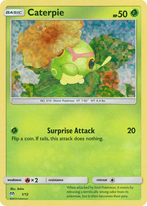Carta Caterpie 1/12 de McDonald's Collection 2019