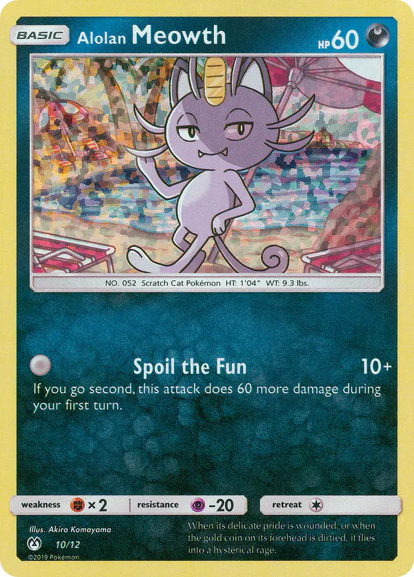 Carta Alolan Meowth 10/12 de McDonald's Collection 2019