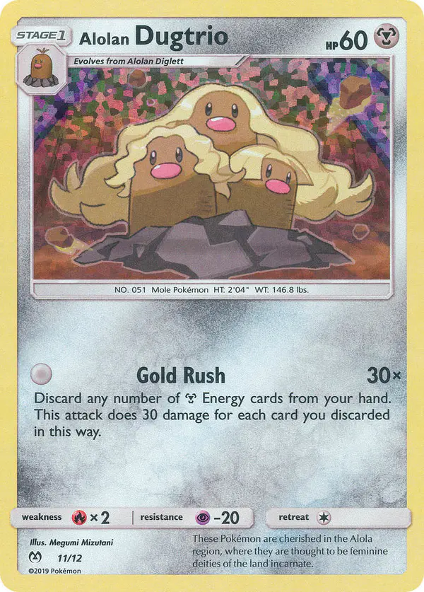 Carta Alolan Dugtrio 11/12 de McDonald's Collection 2019