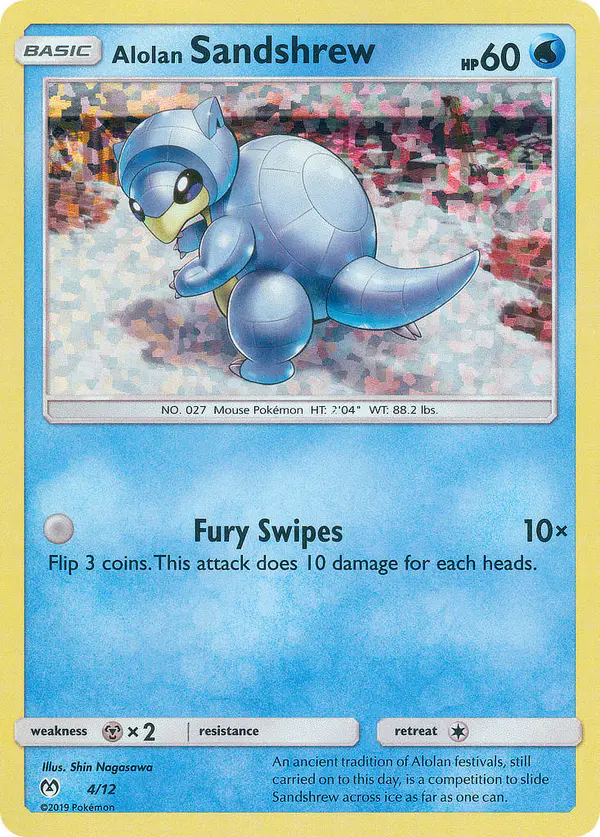 Carta Alolan Sandshrew 4/12 de McDonald's Collection 2019
