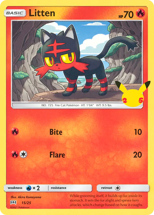 Carta Litten 15/25 de McDonald's Collection 2021