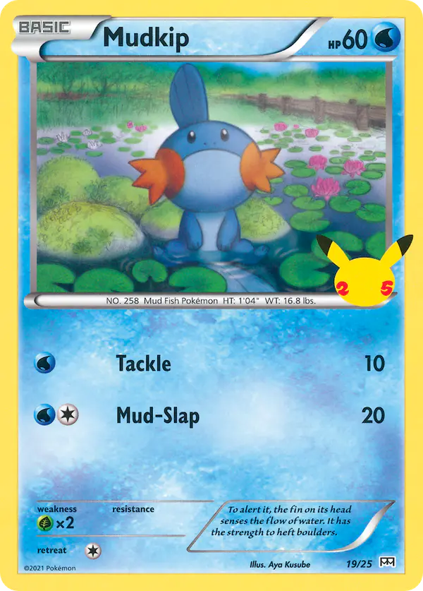 Carta Mudkip 19/25 de McDonald's Collection 2021