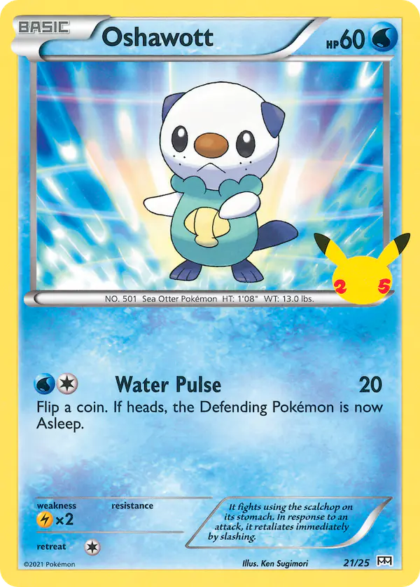 Carta Oshawott 21/25 de McDonald's Collection 2021