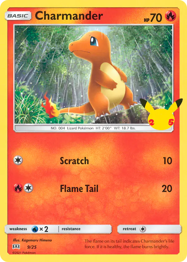 Carta Charmander 9/25 de McDonald's Collection 2021