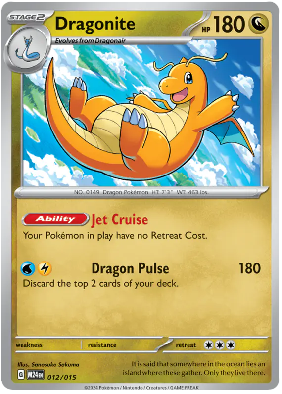Carta Dragonite 12/15 de McDonald's Collection 2024
