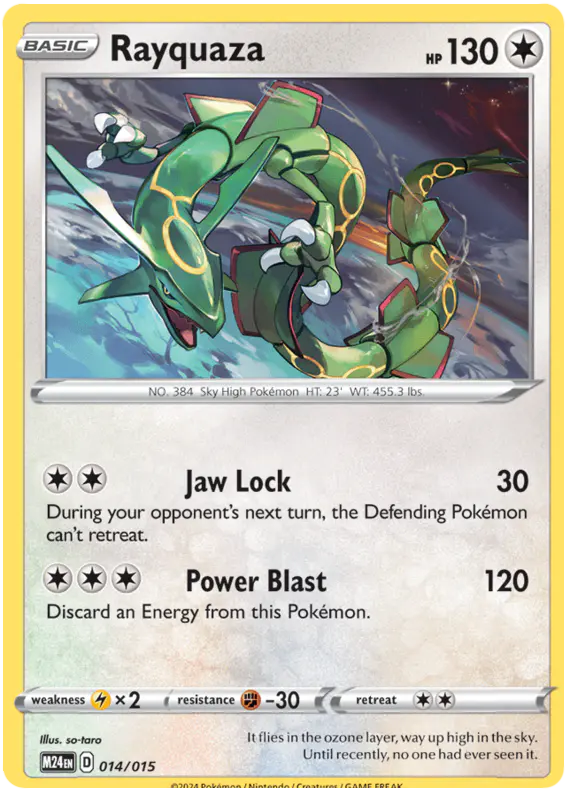 Carta Rayquaza 14/15 de McDonald's Collection 2024