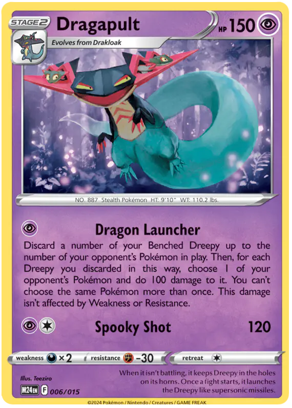 Carta Dragapult 6/15 de McDonald's Collection 2024