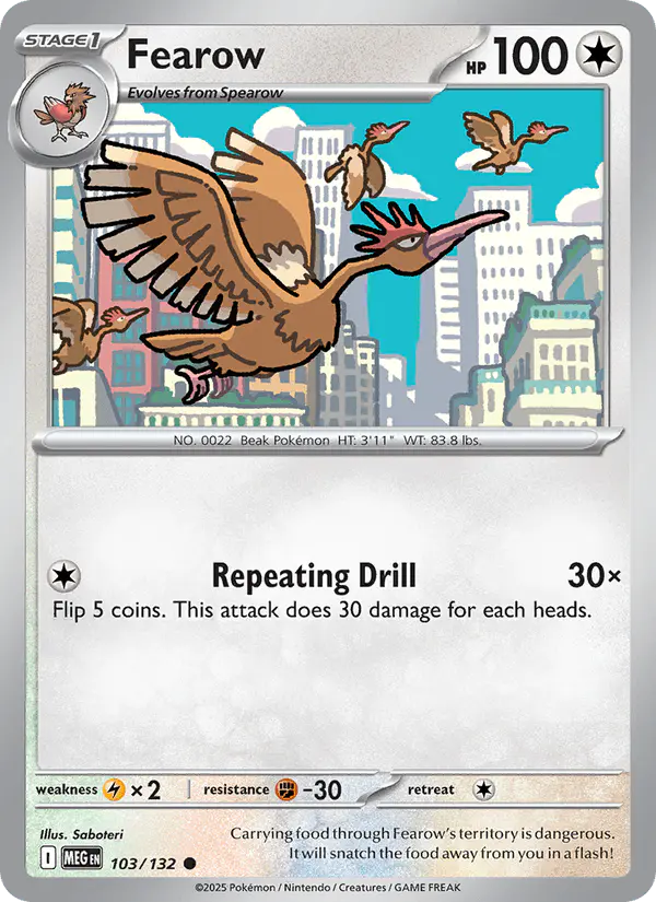 Carta Fearow 103/132 de Mega Evolution