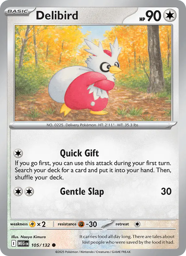 Carta Delibird 105/132 de Mega Evolution
