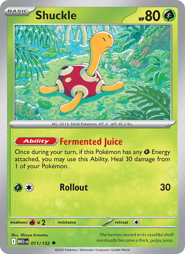 Carta Shuckle 011/132 de Mega Evolution