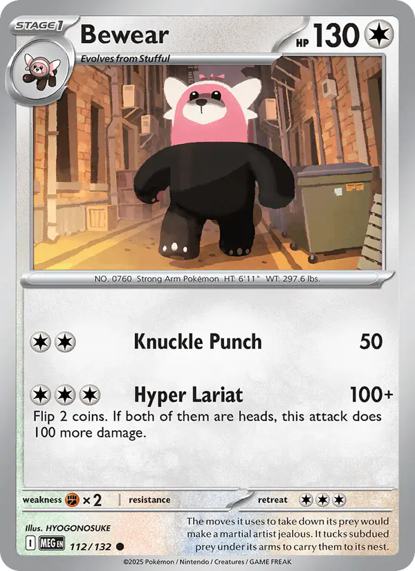 Carta Bewear 112/132 de Mega Evolution