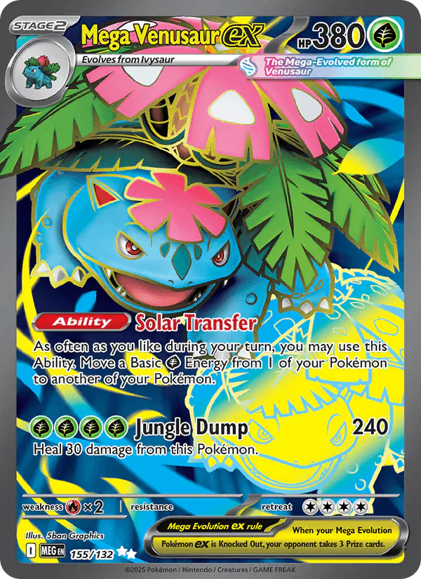 Carta Mega Venusaur ex 155/132 de Mega Evolution