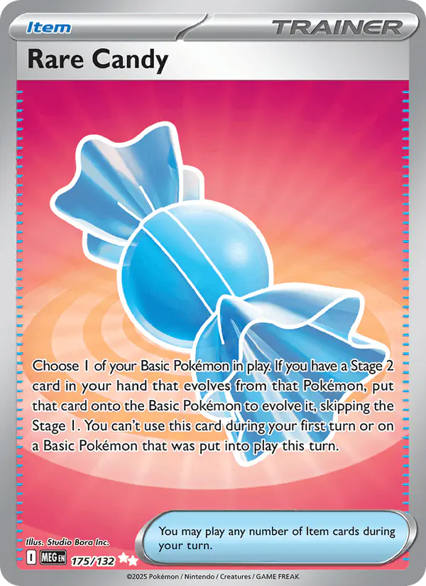 Carta Rare Candy 175/132 de Mega Evolution