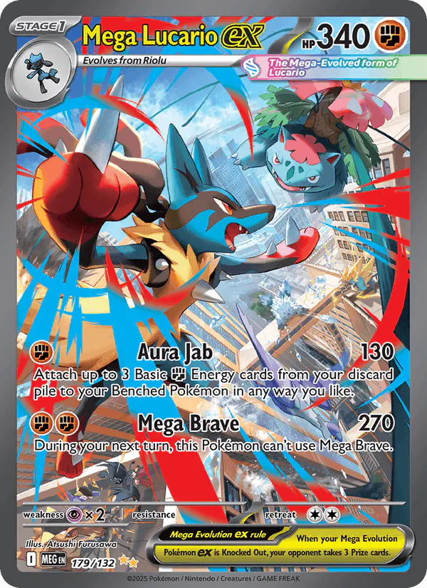 Carta Mega Lucario ex 179/132 de Mega Evolution