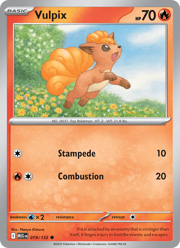 Carta Vulpix 019/132 de Mega Evolution