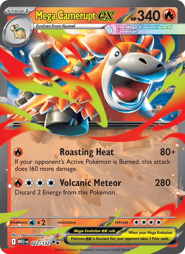 Carta Mega Camerupt ex 022/132 de Mega Evolution