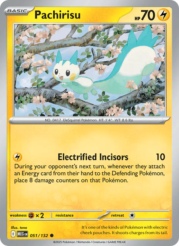 Carta Pachirisu 051/132 de Mega Evolution