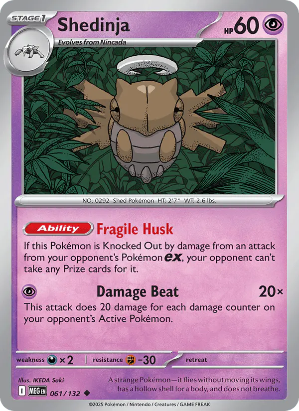 Carta Shedinja 061/132 de Mega Evolution