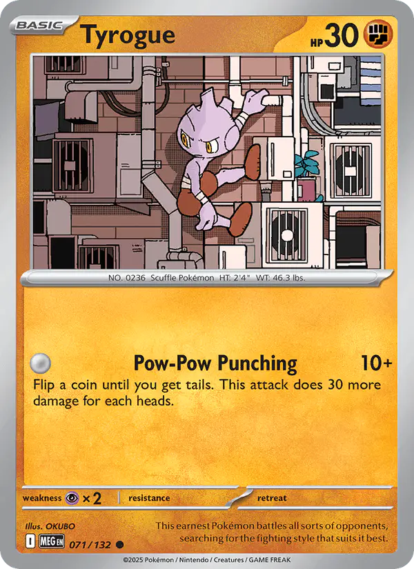 Carta Tyrogue 071/132 de Mega Evolution