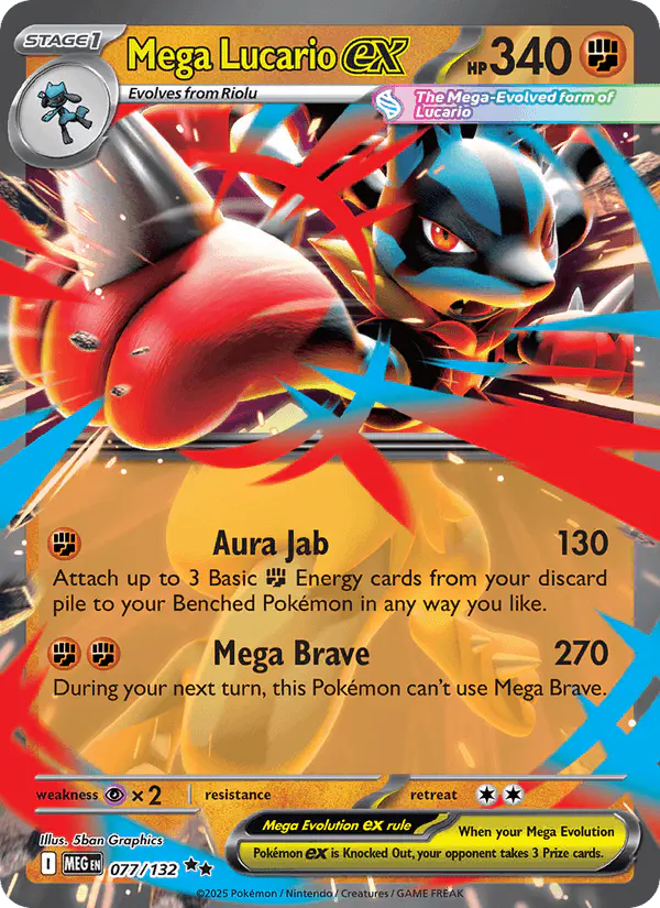 Carta Mega Lucario ex 077/132 de Mega Evolution