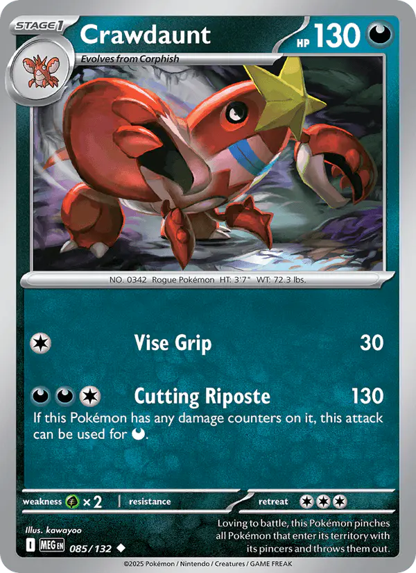 Carta Crawdaunt 085/132 de Mega Evolution