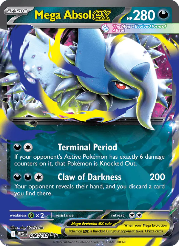 Carta Mega Absol ex 086/132 de Mega Evolution
