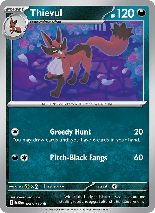 Carta Thievul 090/132 de Mega Evolution