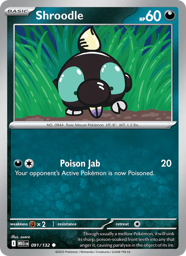 Carta Shroodle 091/132 de Mega Evolution