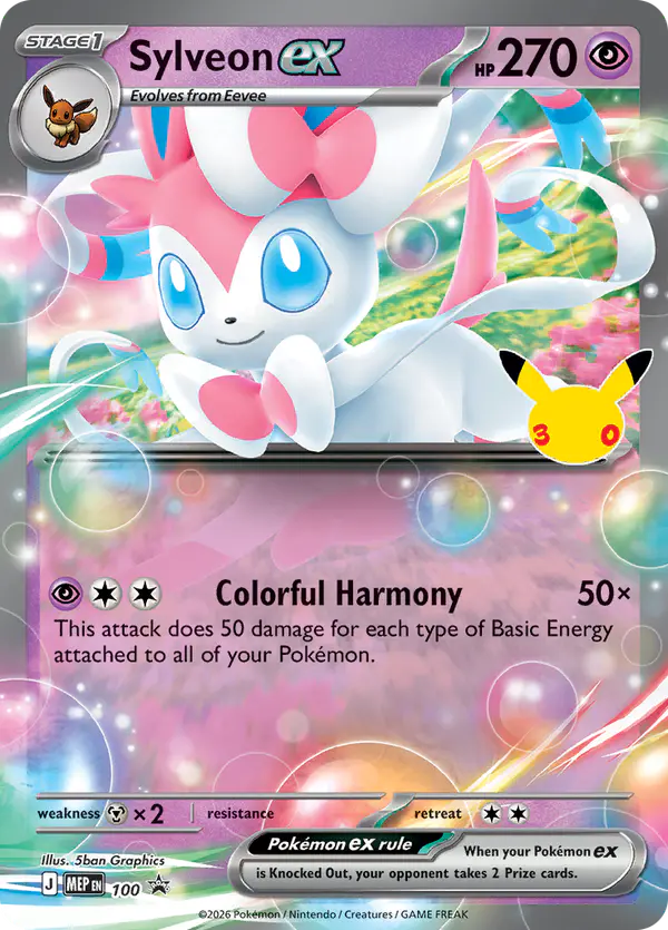 Carta Sylveon ex #100 de MEP Black Star Promos