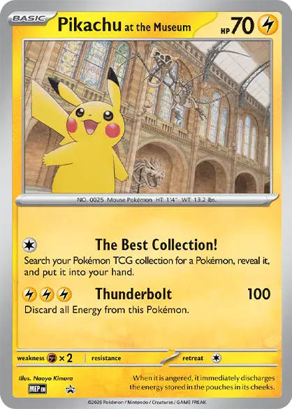Carta Pikachu at the Museum Museum de MEP Black Star Promos