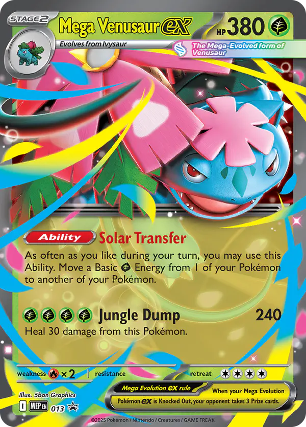 Carta Mega Venusaur ex #13 de MEP Black Star Promos